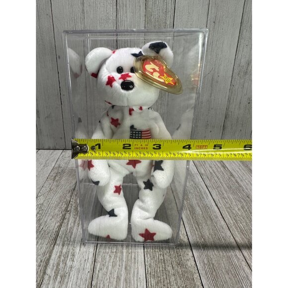 Vtg TY Beanie Baby - Glory The Bear Plush Stuffed Animal Toy Display Case & Tag - Picture 8 of 8
